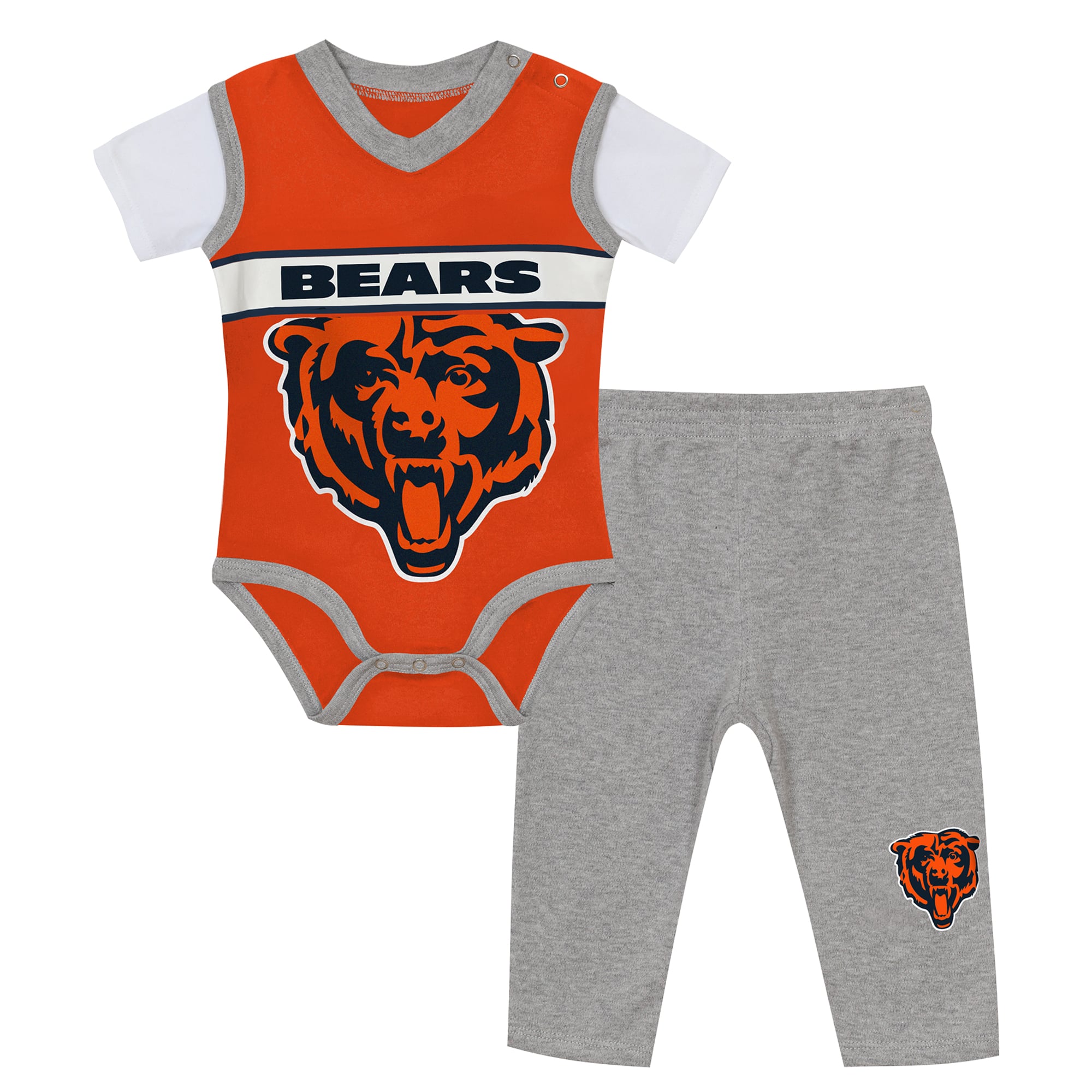 Ensemble body et pantalon deux pièces en jersey orange/gris chiné Chicago Bears pour bébé Outerstuff